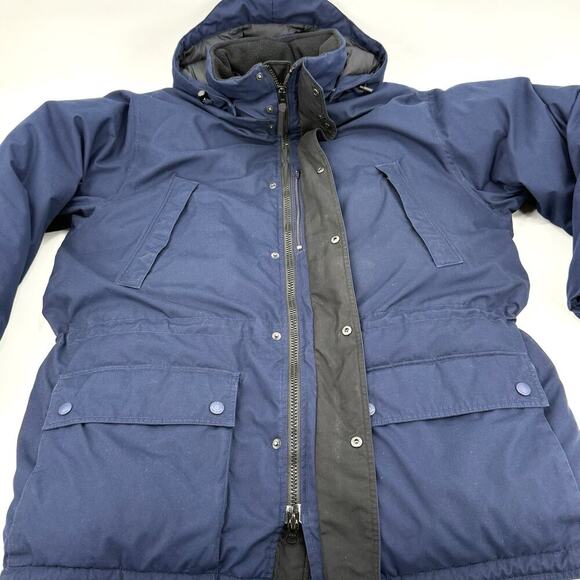 Vintage Eddie Bauer Navy Jacket Men’s XL Goose Down Coat Hooded Puffer Parka - Picture 9 of 16